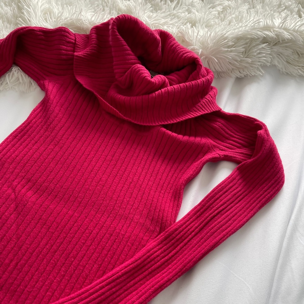 Dynamite Long Ribbed Cowl Neck Sweater Size XS